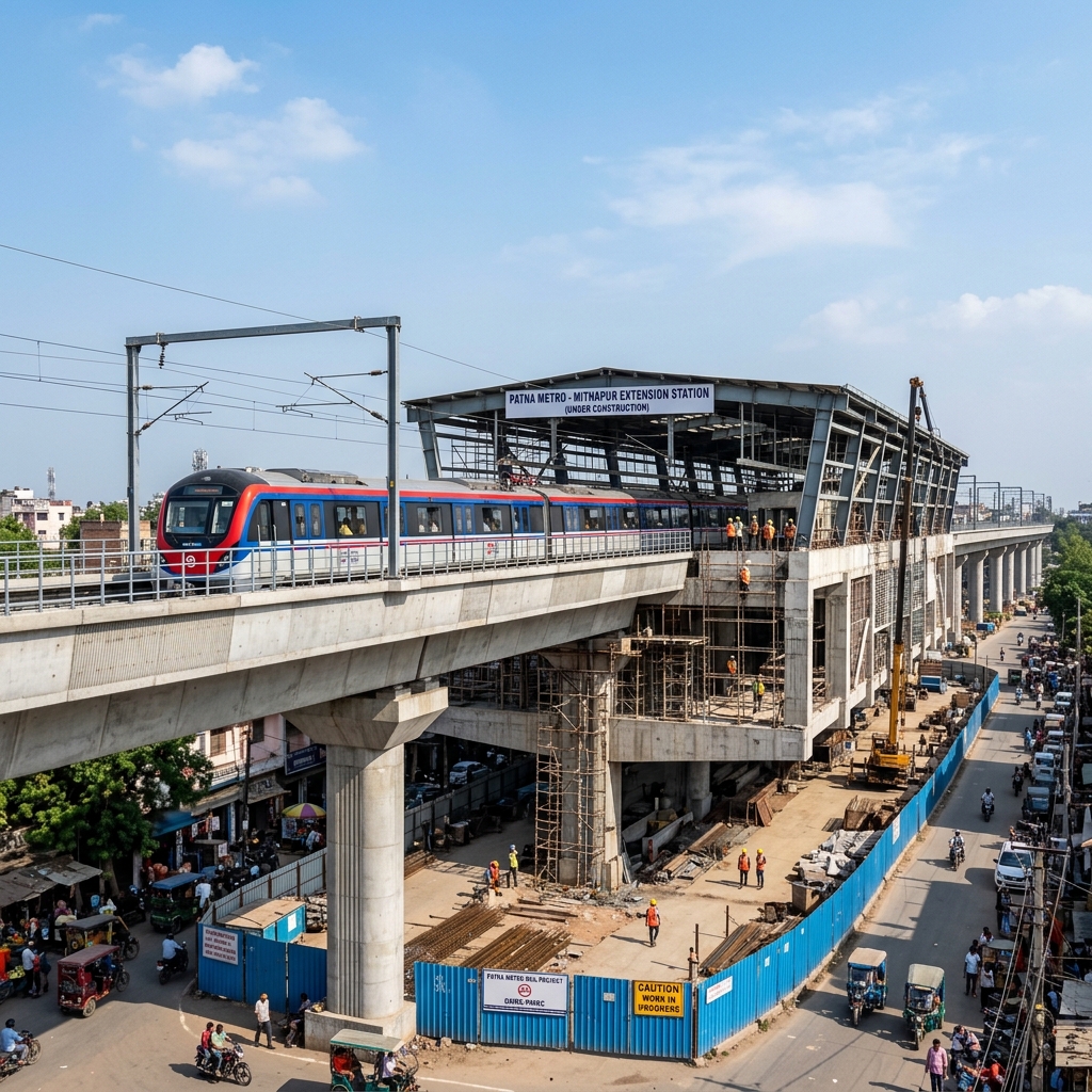 पटना मेट्रो बड़ा अपडेट — खेमनीचक से मीठापुर तक 6 बोगी ट्रेन, पुणे से 3 नई ट्रेनें आएंगी